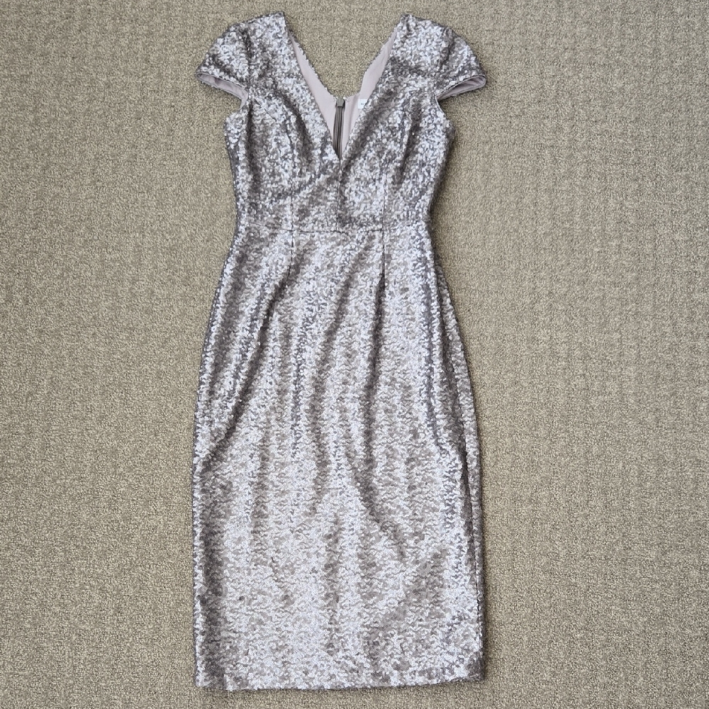 Dress the Population Silver Midi Dress